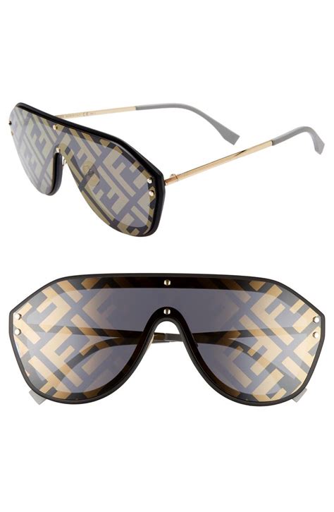 fendi 147mm logo lens shield sunglasses|Fendi First Crystal .